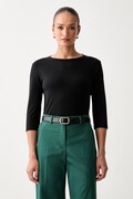 Weekend Max Mara longsleeve damski bawełniany z elastanem WKDMULTIA czarny 2625946021600