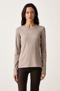 DKNY longsleeve damski z bawełną beżowy YI20125