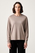 EA7 Emporio Armani longsleeve damski z wiskozą brązowy AF13919.7W001652