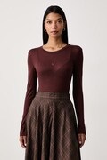 Patrizia Pepe longsleeve damski z wiskozą brązowy 8M0131 J0061