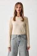 Marc O'Polo longsleeve sportowy damski bawełniany beżowy 5000014799