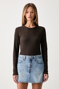 Marc O'Polo longsleeve sportowy damski bawełniany brązowy 5000014799