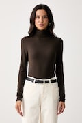Marc O'Polo longsleeve damski z modalem brązowy 5000012921