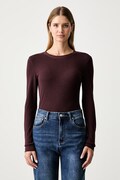Marc O'Polo longsleeve damski z lyocellem bordowy 5000012500