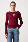 Levi's majica z dolgimi rokavi ženska z bombažem GR HAYES LS rdeča 008CQ