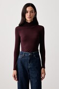 Twinset majica dugih rukava za žene s viskozom bordo 262TF2064