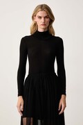 Twinset longsleeve damski z wiskozą czarny 262TF2064