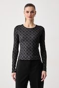 Guess longsleeve damski z wiskozą FAUSTA czarny V6BP15 K7234