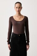 Guess body pentru femei cu bumbac GRETA maro V6BP12 K6916