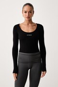 Guess body pentru femei cu bumbac GRETA negru V6BP12 K6916