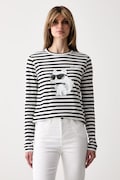 Karl Lagerfeld longsleeve damski bawełniany IKON czarny B3W17043
