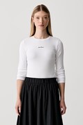 Guess Jeans longsleeve damski bawełniany z elastanem biały W6YP14 K3821