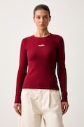 Guess Jeans longsleeve damski bawełniany z elastanem bordowy W6YP14 K3821