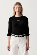 Guess Jeans longsleeve damski bawełniany z elastanem czarny W6YP14 K3821