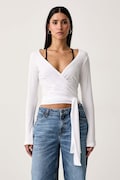 Guess Jeans bluză petrecută pentru femei cu modal albă simplă W6YP11 K3816