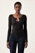 Guess majica dugih rukava za žene CAMRYN crna W6BP27 K6288
