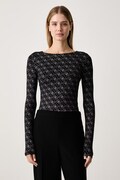 Guess tričko s dlhým rukávom dámske s viskózou TEODORA čierne W6BP26 K6284