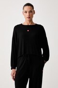 HUGO bluza lounge damska z modalem HUGO HEART TOP czarna 50566668