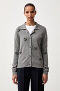 Stine Goya kardigan damski wełniany szary SG-PF26-K089-2530