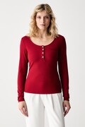 Guess longsleeve damski z wiskozy X NORTH SAILS czerwony W6YP60 K5318