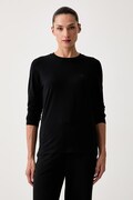 Emporio Armani Underwear longsleeve lounge damski bawełniany z elastanem czarny EW001899.AF25589