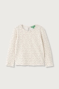 United Colors of Benetton longsleeve dziecięcy bawełniany z elastanem beżowy 3H2LG10OE