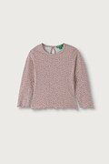 United Colors of Benetton longsleeve dziecięcy bawełniany z elastanem różowy 3H2LG10OE