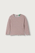 United Colors of Benetton longsleeve dziecięcy bawełniany z elastanem różowy 3H2LG10OE