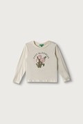 United Colors of Benetton longsleeve dziecięcy bawełniany beżowy 3I1XG10NH