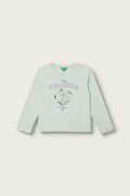 United Colors of Benetton longsleeve pentru copii din bumbac verde 3I1XG10NH