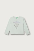 United Colors of Benetton longsleeve pentru copii din bumbac verde 3I1XG10NH