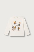 United Colors of Benetton longsleeve pentru bebeluși din bumbac bej 3ATNA107H