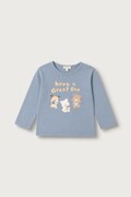 United Colors of Benetton longsleeve pentru bebeluși din bumbac albastru 3ATNA107H
