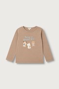United Colors of Benetton longsleeve pentru bebeluși din bumbac bej 3ATNA107H