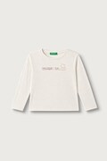 United Colors of Benetton majica dugih rukava za djecu od pamuka bež 3I1XG10FH