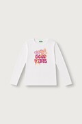 United Colors of Benetton longsleeve dziecięcy bawełniany biały 3I1XC10KB