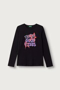 United Colors of Benetton longsleeve dziecięcy bawełniany czarny 3I1XC10KB
