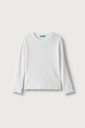 United Colors of Benetton majica dugih rukava za djecu od pamuka s elastanom bijela 3F1EC10N1