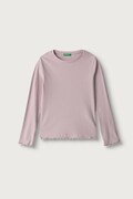 United Colors of Benetton majica dugih rukava za djecu od pamuka s elastanom roza 3F1EC10N1
