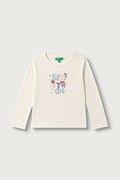 United Colors of Benetton longsleeve dziecięcy bawełniany beżowy 3ATNG10NI