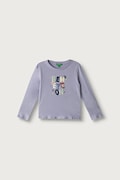 United Colors of Benetton longsleeve dziecięcy bawełniany fioletowy 3ATNG10NI