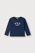 United Colors of Benetton longsleeve dziecięcy bawełniany granatowy 3ATNG10NI