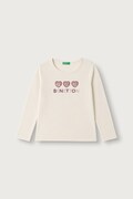 United Colors of Benetton majica dugih rukava za djecu od pamuka bež 3ATNG10GI
