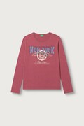 United Colors of Benetton longsleeve dziecięcy bawełniany różowy 3ATNC10UA