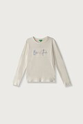 United Colors of Benetton majica dugih rukava za djecu od pamuka bež 3ATNC10U8