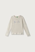 United Colors of Benetton majica dugih rukava za djecu od pamuka bež 3ATNC10U8