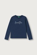 United Colors of Benetton longsleeve dziecięcy bawełniany granatowy 3ATNC10U8