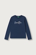 United Colors of Benetton longsleeve dziecięcy bawełniany granatowy 3ATNC10U8