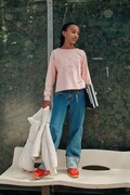 Levi's блуза с дълги ръкави за деца с памук HEART KNIT TOP розова 4ER533
