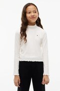 Tommy Hilfiger longsleeve dziecięcy bawełniany z elastanem biały KG0KG08802